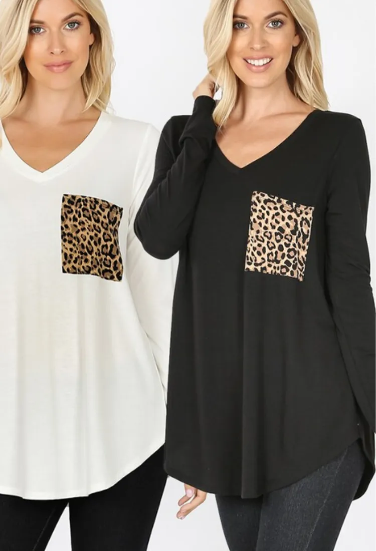 Leopard Pocket Top