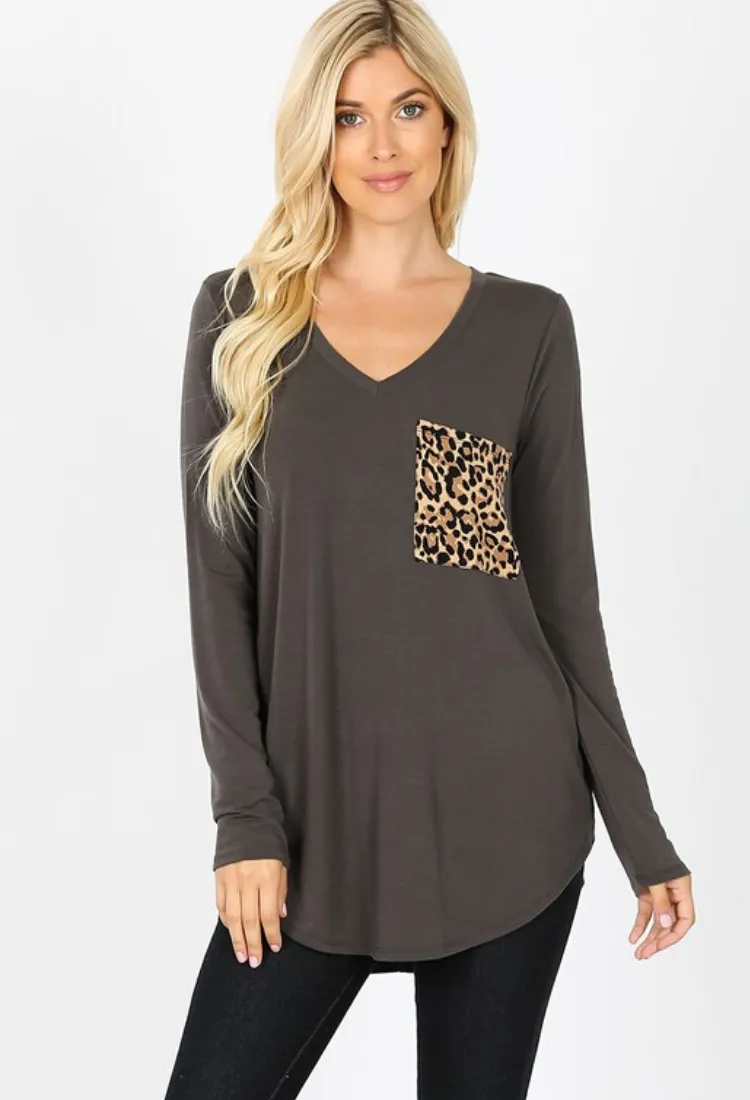 Leopard Pocket Top