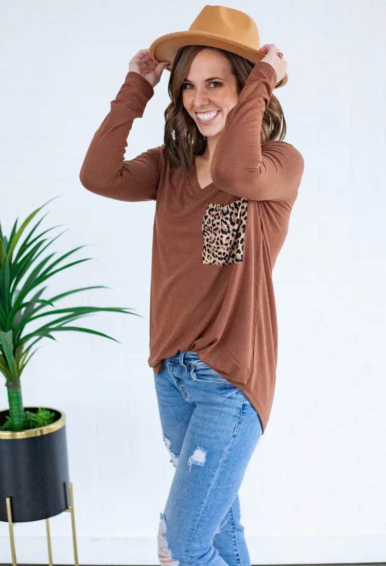 Leopard Pocket Top