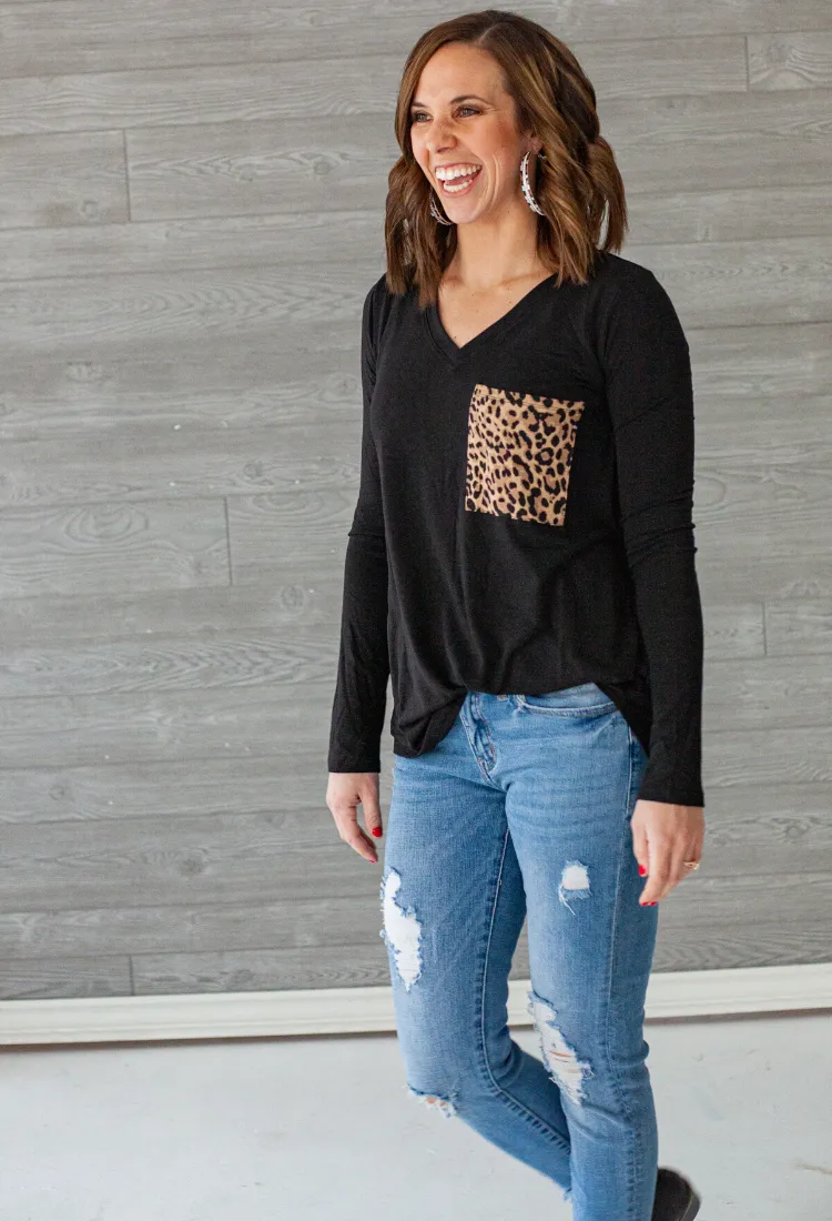 Leopard Pocket Top