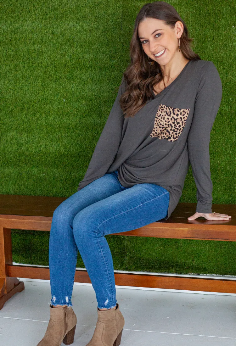 Leopard Pocket Top