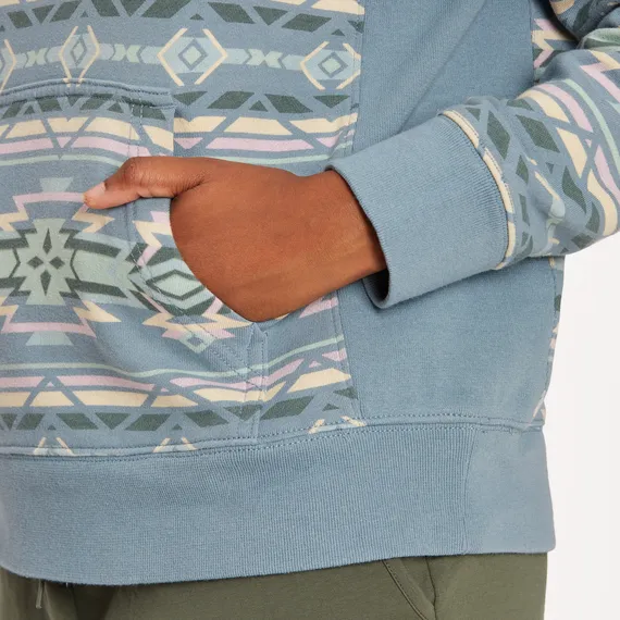 Life is Good Women's Southwestern Geo Pattern Simply True Fleece Hoodie