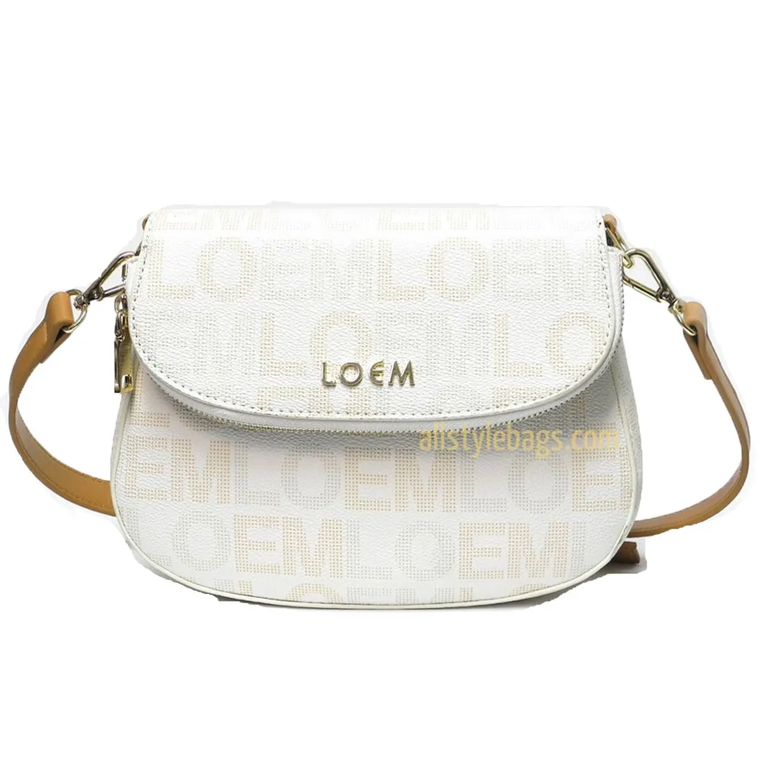 LOEM signature beige cream white cross-body shoulder Bag wallet set pockets