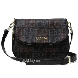 LOEM signature Print crossbody shoulder Bag messenger Designer Black gold pocket