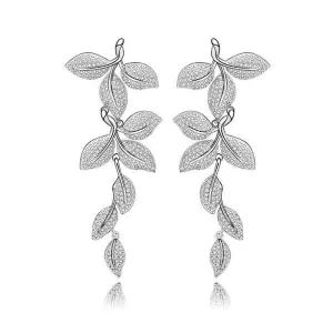 Long Leaves Design Drop Earring