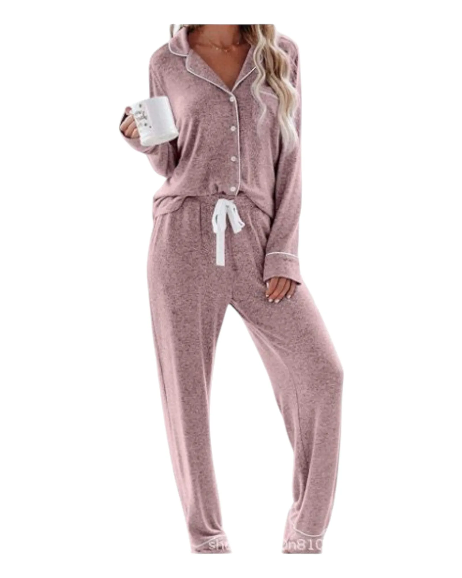 Long-Sleeved Shirt and Pants Women's Pyjama Set