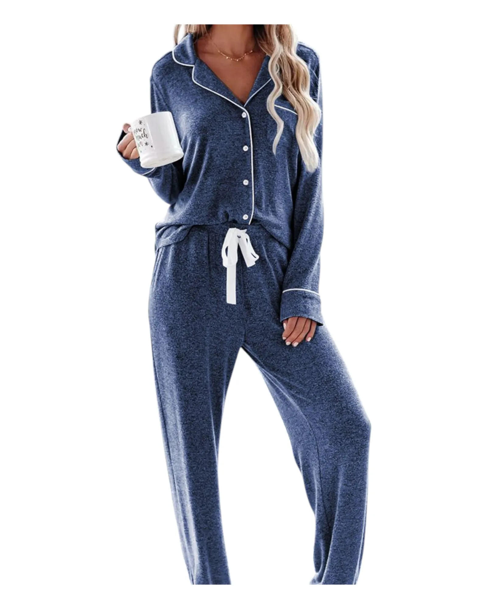 Long-Sleeved Shirt and Pants Women's Pyjama Set