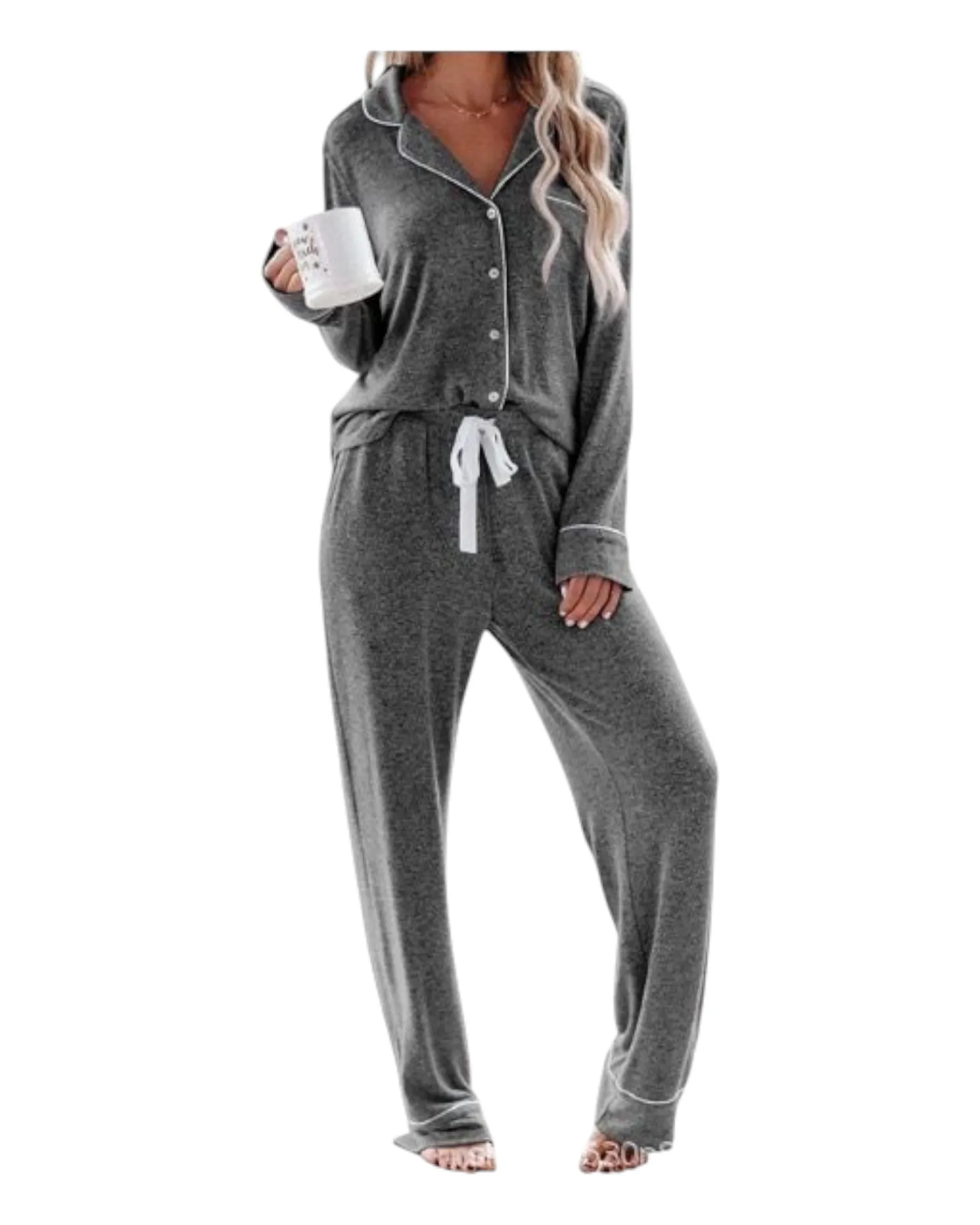 Long-Sleeved Shirt and Pants Women's Pyjama Set