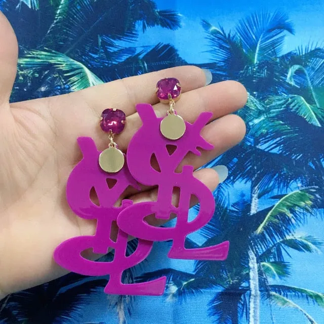 Luxury Animal Fruits Crystal Drop Earrings