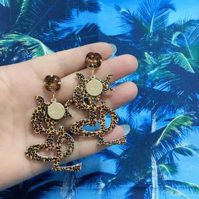 Luxury Animal Fruits Crystal Drop Earrings
