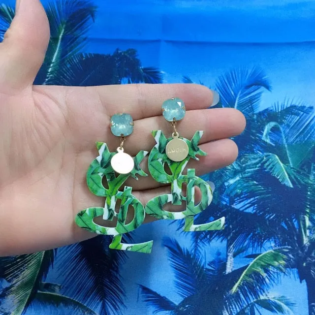 Luxury Animal Fruits Crystal Drop Earrings