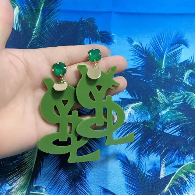Luxury Animal Fruits Crystal Drop Earrings