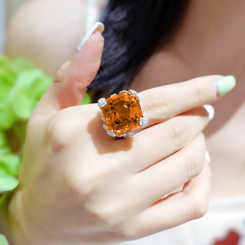 Luxury Big Fanta Wedding Ring For Women Engagement Jewelry