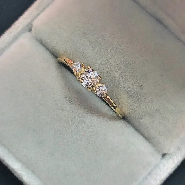 Luxury Emerald Gold Ring For Women Wedding Jewelry
