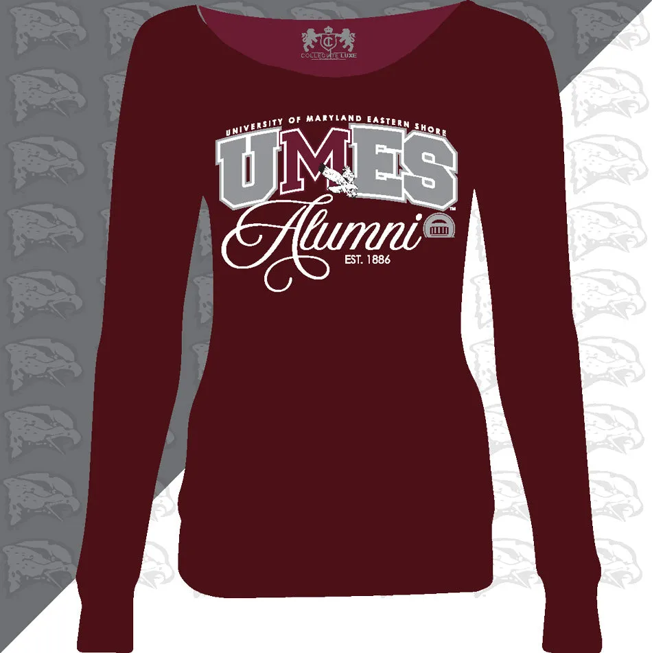 Maryland Eastern Shore | UMES | FANCY ALUMNI Maroon Ladies Off the Shoulders (Z)
