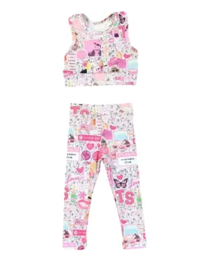 Matching Taylor Swift Patterned Tank Top and Pants Outfit Set