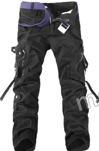 Men Cargo Pants army green grey black big pockets decoration Casual easy wash male autumn pants P1309