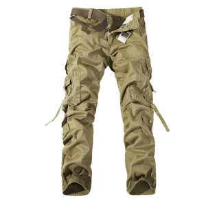 Men Cargo Pants army green grey black big pockets decoration Casual easy wash male autumn pants P1309