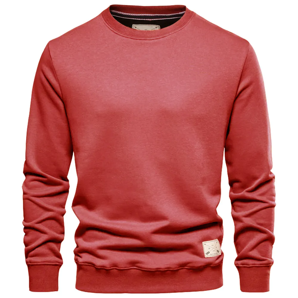 Men's Premium Cotton Crew Neck Sweater - Grey Marl