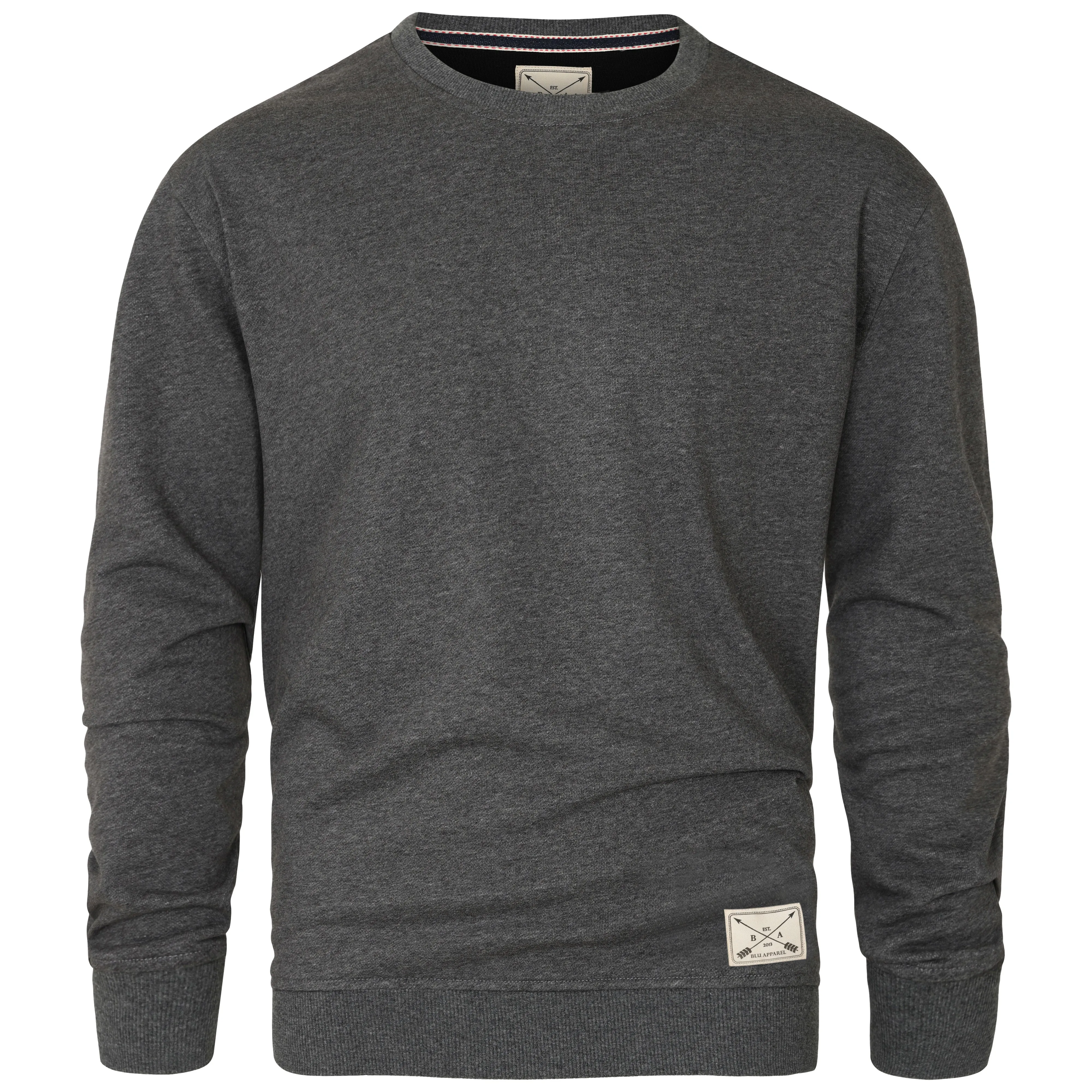 Men's Premium Cotton Crew Neck Sweater - Grey Marl