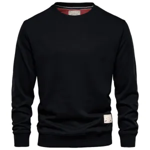 Men's Premium Cotton Crew Neck Sweater - Grey Marl