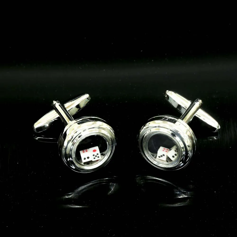 Mens Stainless Steel Functional Dice Cufflinks for Shirt with Box - Hand Crafted Perfect Gift