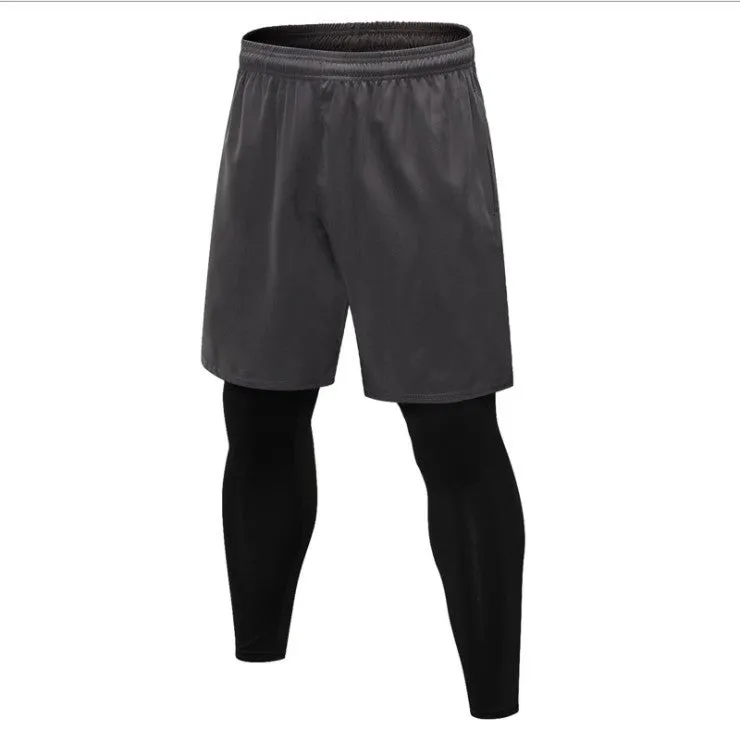 Men's Tights Two Piece Fitness Running Training Trousers Quick-Drying mens' Sport yoga pants