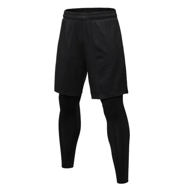 Men's Tights Two Piece Fitness Running Training Trousers Quick-Drying mens' Sport yoga pants