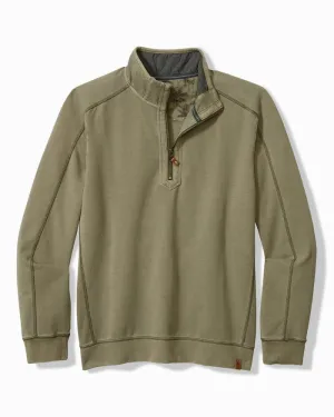 Men's Tommy Bahama |  Ben & Terry Half-Zip Sweatshirt | Tea Leaf