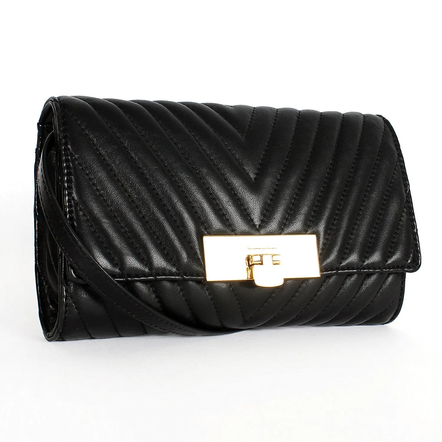 Michael Kors Susannah Quilted Leather Lock Handbag Shoulder Bag Black Purse New