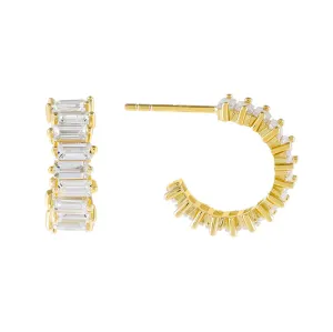 Mini Baguette Hoop Earring