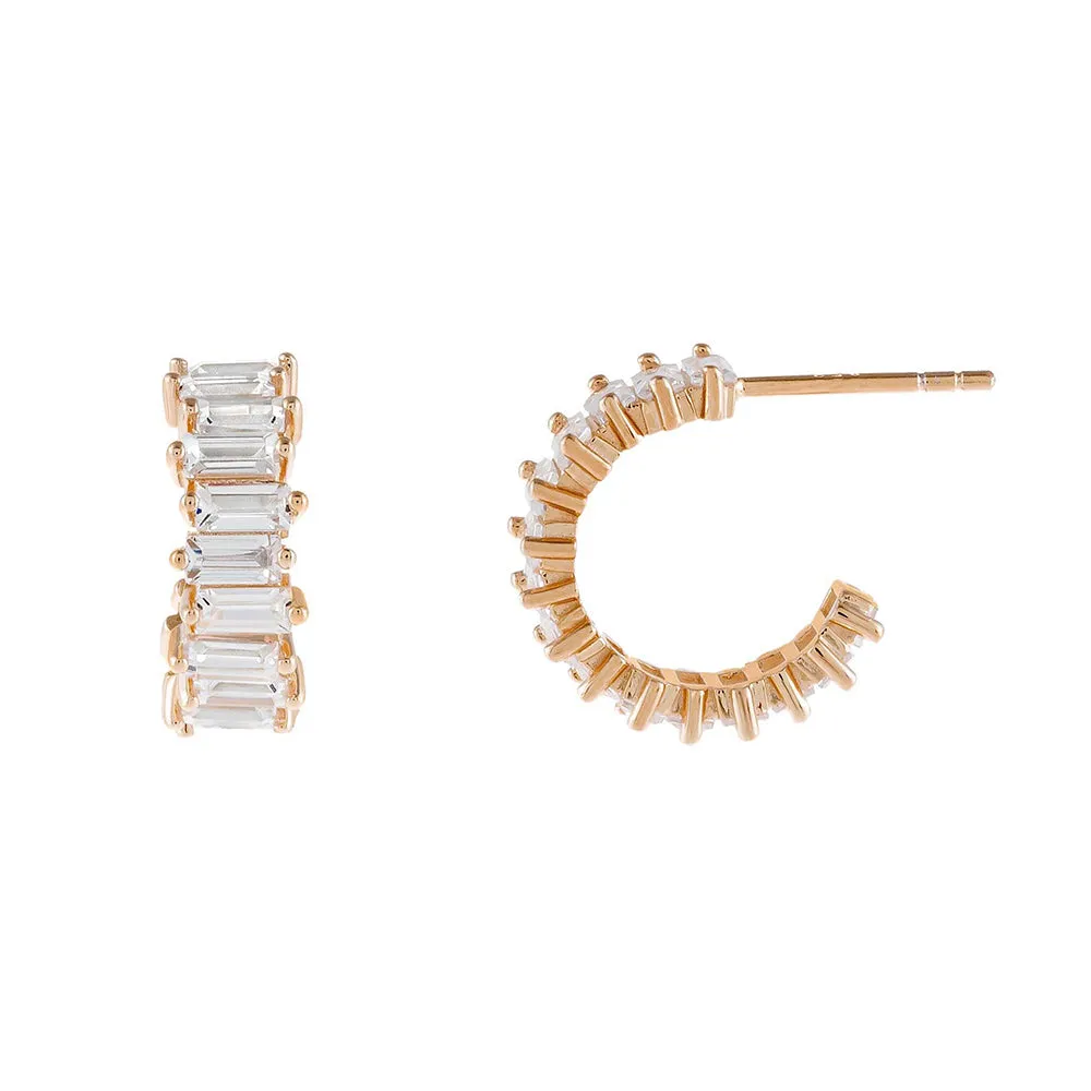 Mini Baguette Hoop Earring