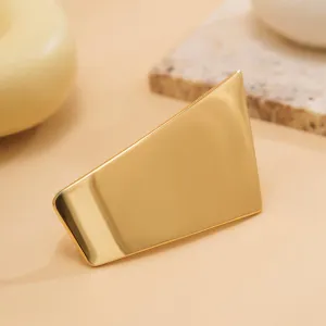 Minimalist Chunky Trapezoid Double Finger Ring