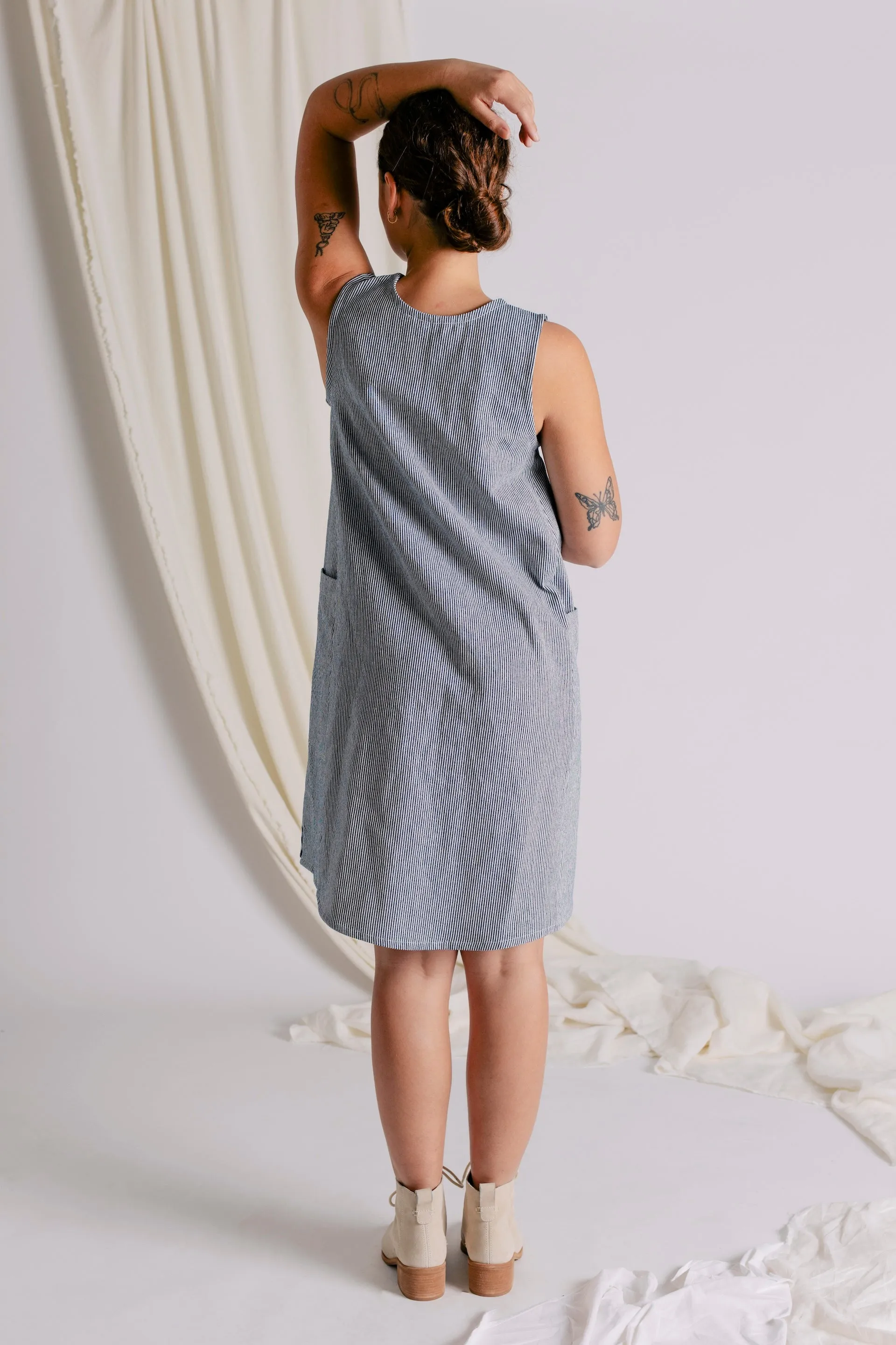 Mira Dress - Ticking Stripe