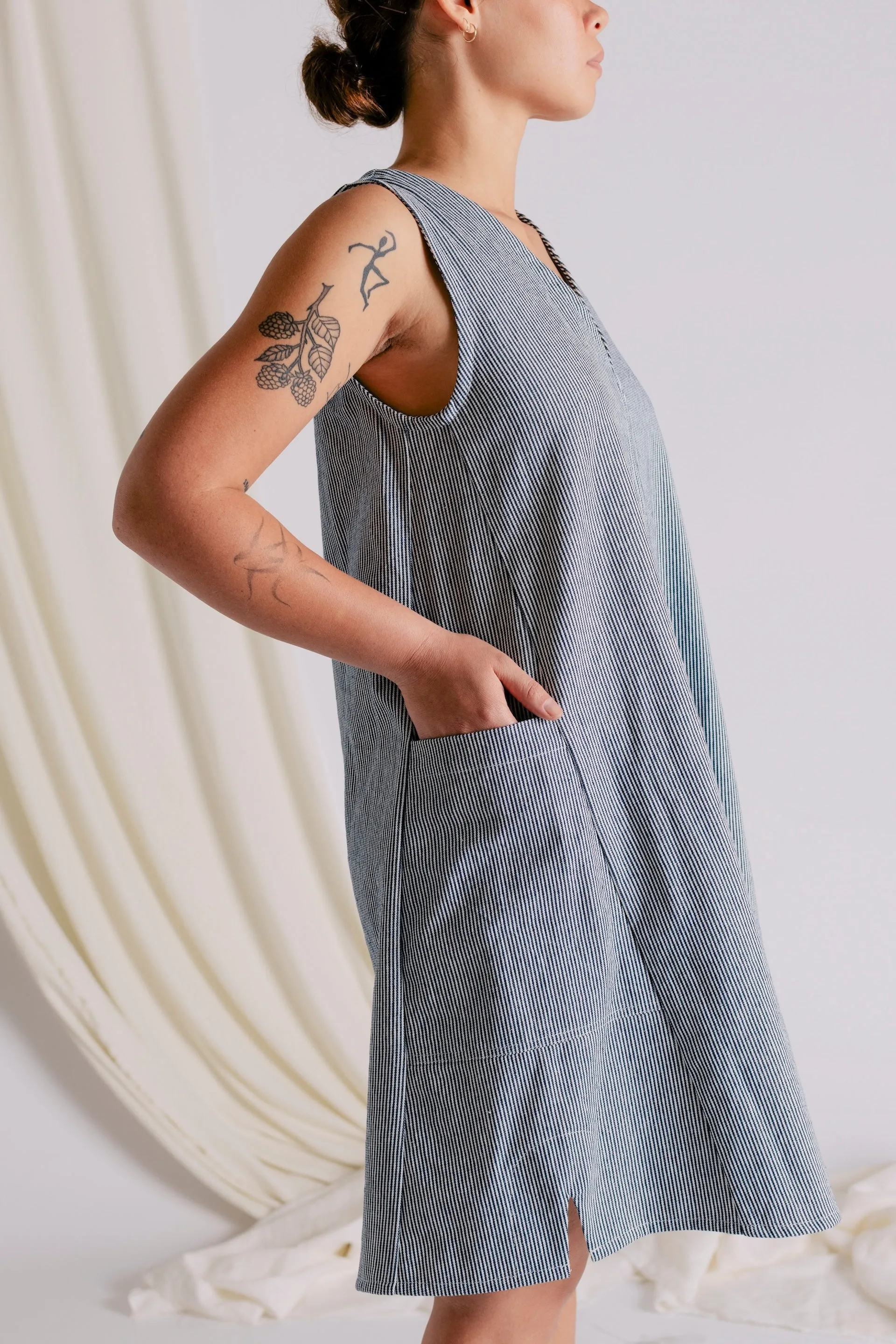 Mira Dress - Ticking Stripe