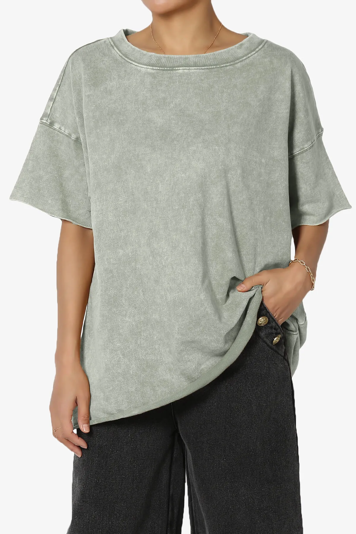 Misha Oversized Vintage Acid Wash T-Shirt PLUS
