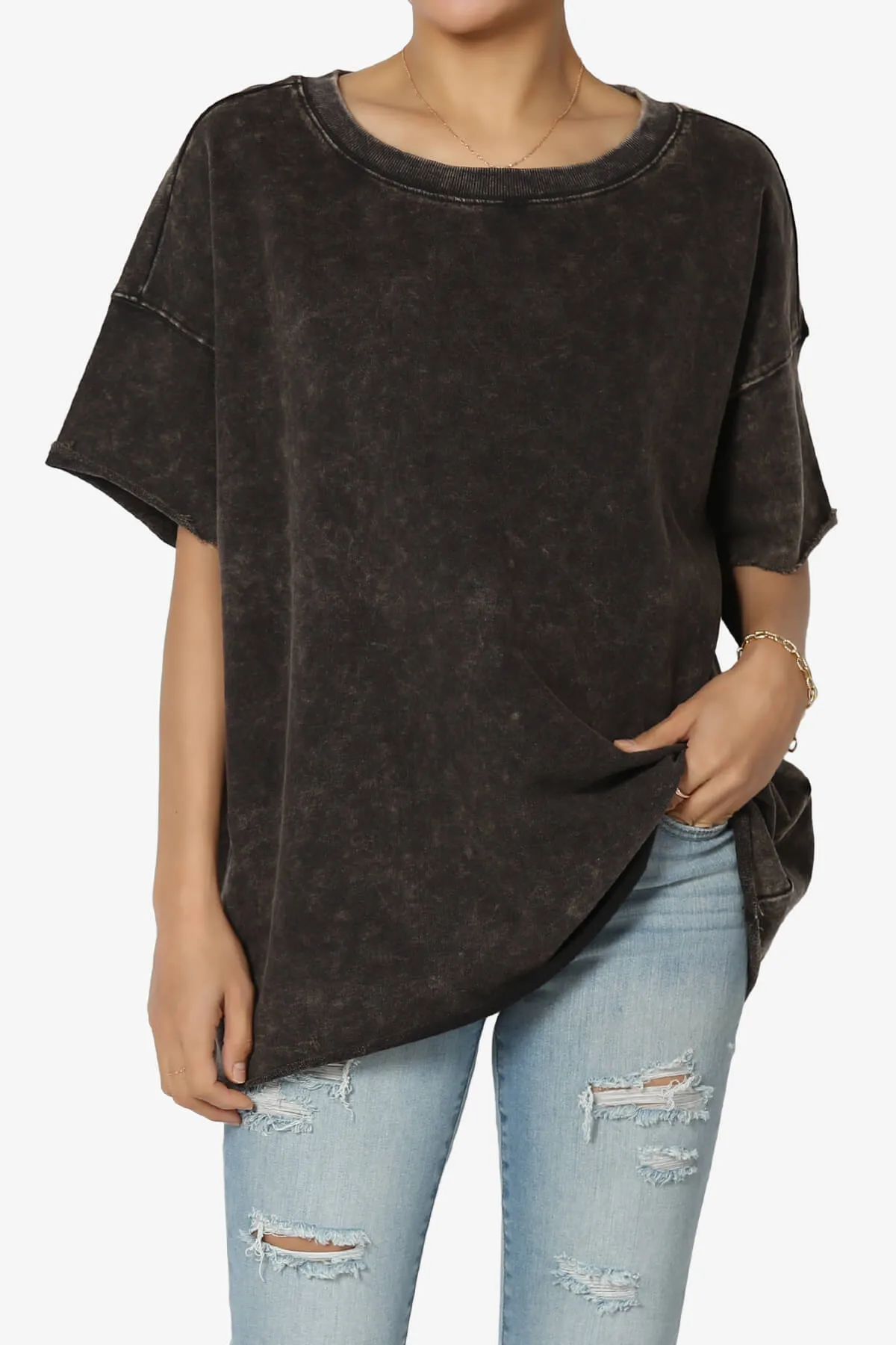 Misha Oversized Vintage Acid Wash T-Shirt PLUS