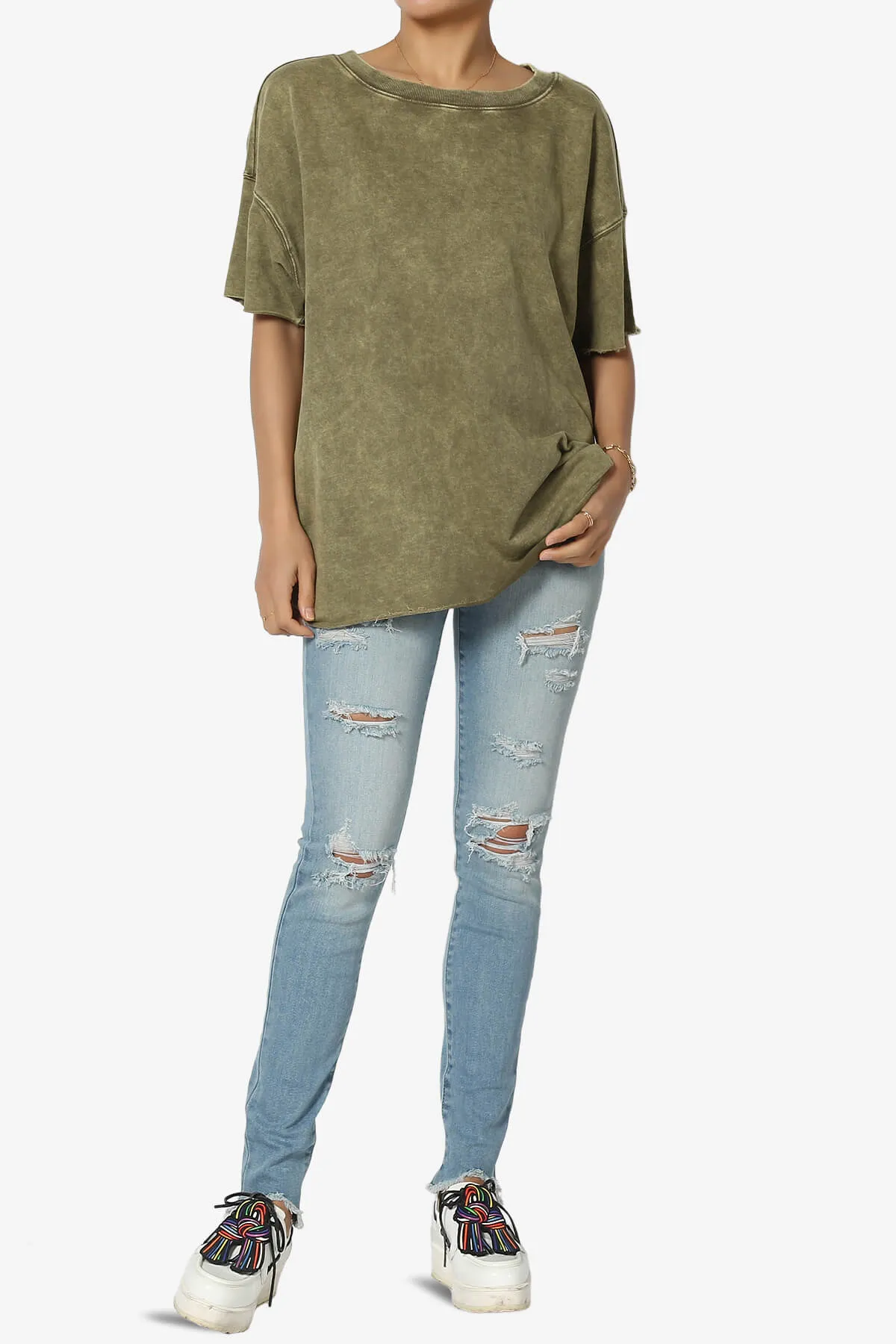 Misha Oversized Vintage Acid Wash T-Shirt PLUS