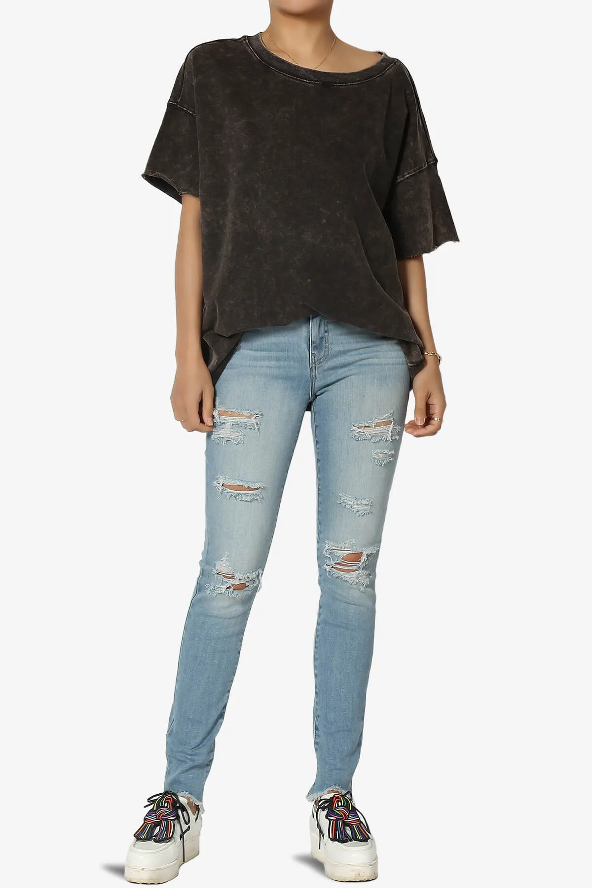 Misha Oversized Vintage Acid Wash T-Shirt PLUS