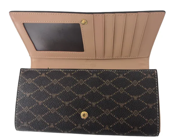 Misty Vintage-Inspired Brown and Tan Long Wallet