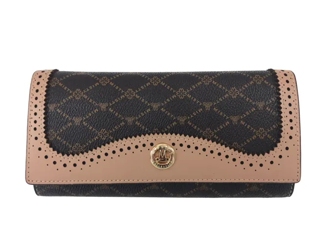 Misty Vintage-Inspired Brown and Tan Long Wallet