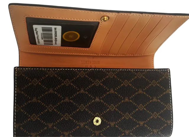Misty Vintage-Inspired Brown and Tan Long Wallet