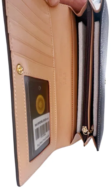 Misty Vintage-Inspired Brown and Tan Long Wallet