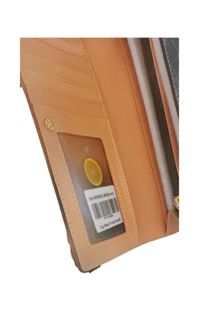 Misty Vintage-Inspired Brown and Tan Long Wallet