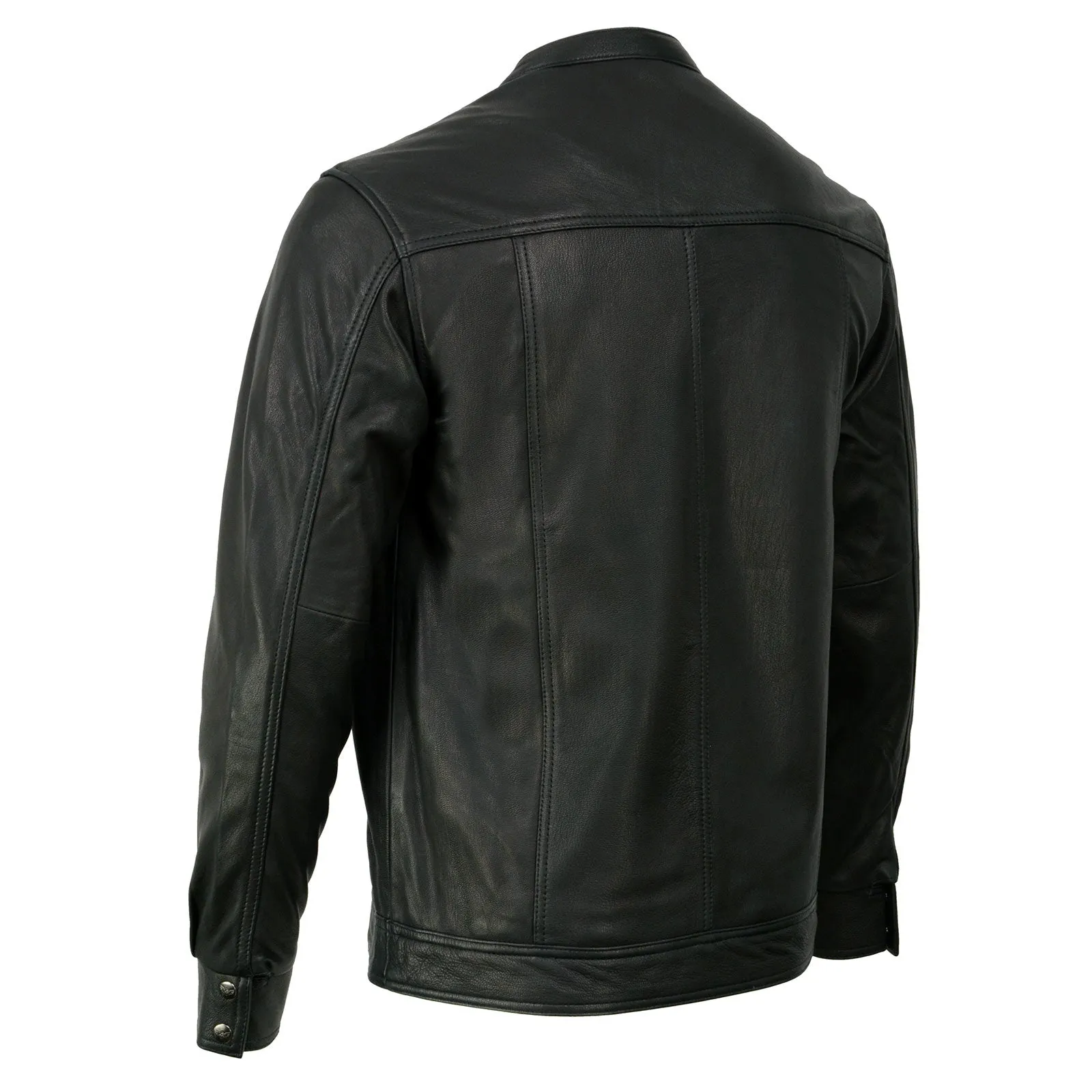 MLM1604 Men's Naked Goatskin Leather Light Weight Motorcycle Rider Shirt Jacket for All Seasons