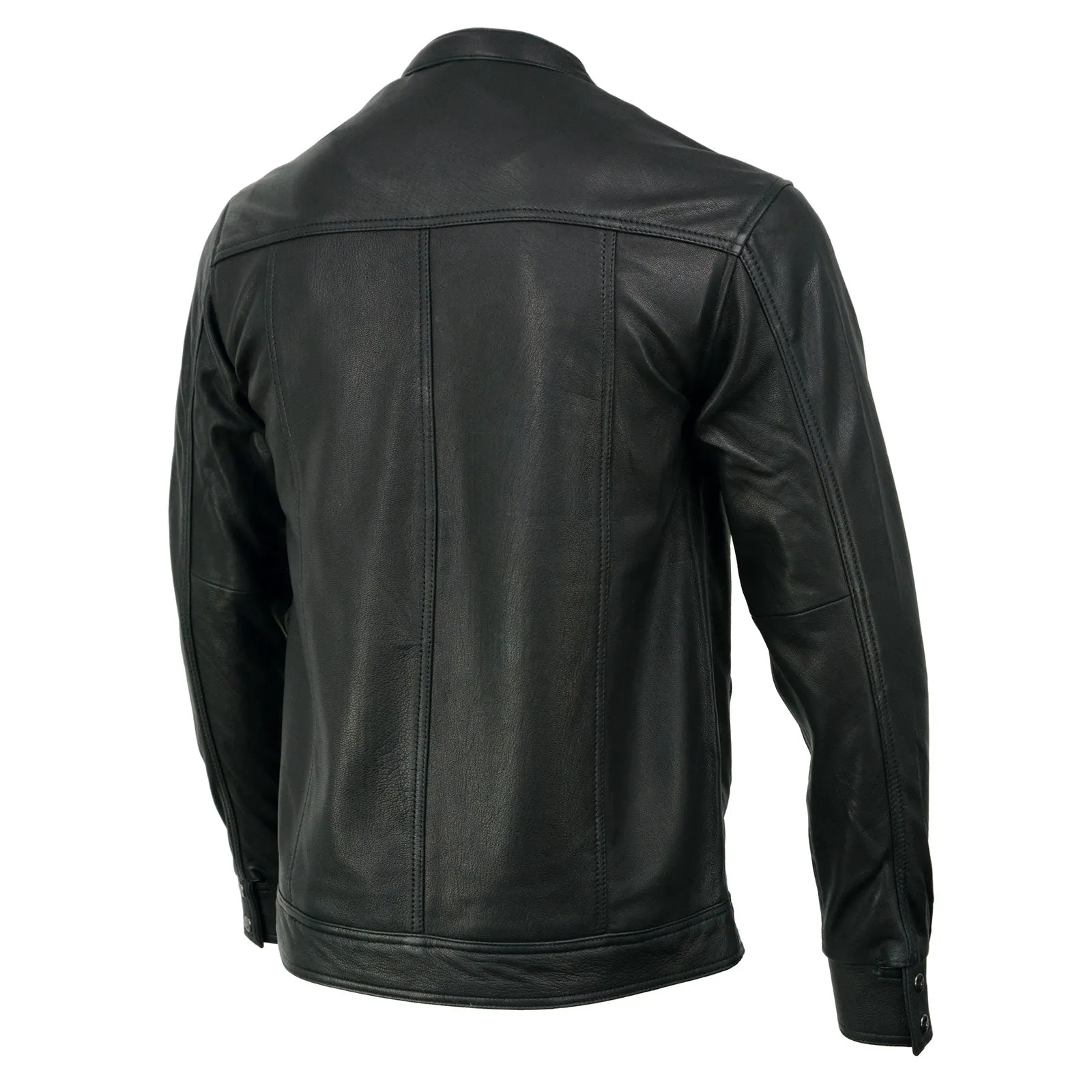 MLM1604 Men's Naked Goatskin Leather Light Weight Motorcycle Rider Shirt Jacket for All Seasons