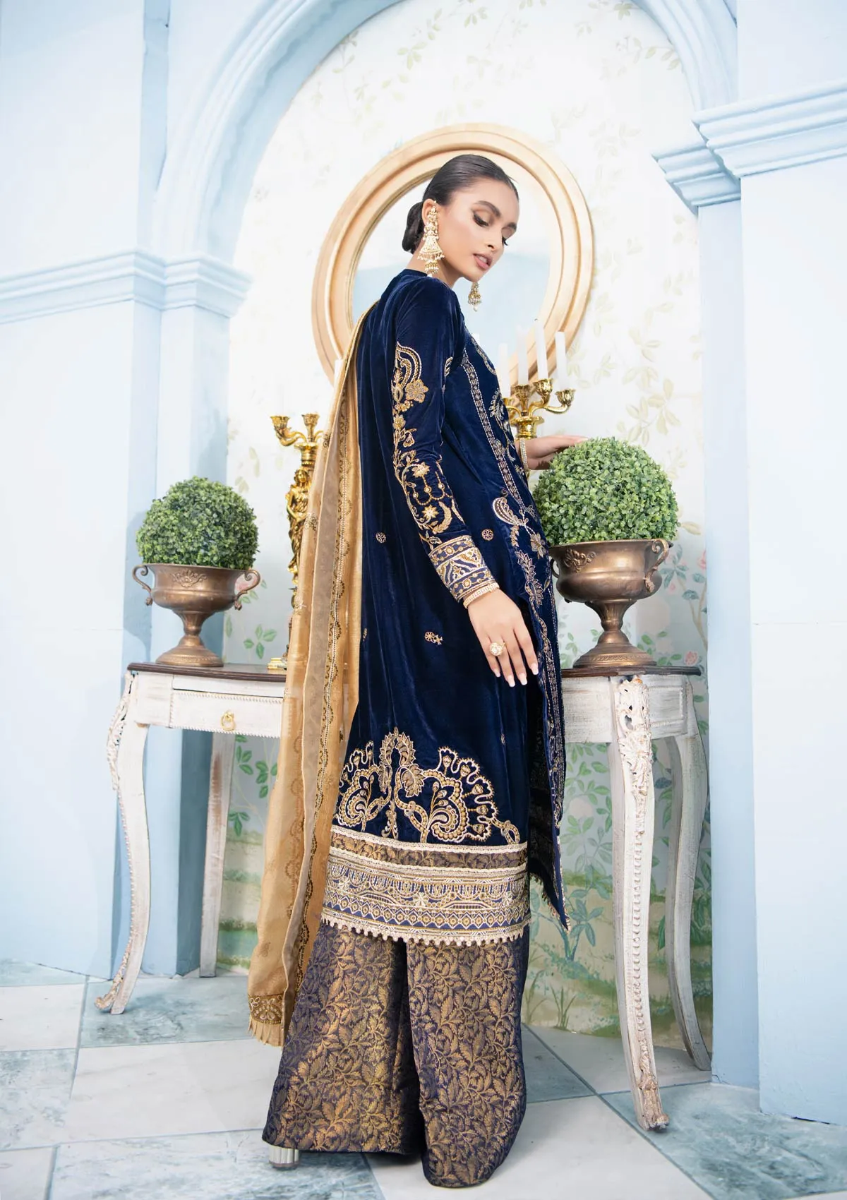 MON AMOUR - LOOK 06 | AIK Atelier Mon Amour Velvet 2021  Unstitched Embroidered Velvet Suits