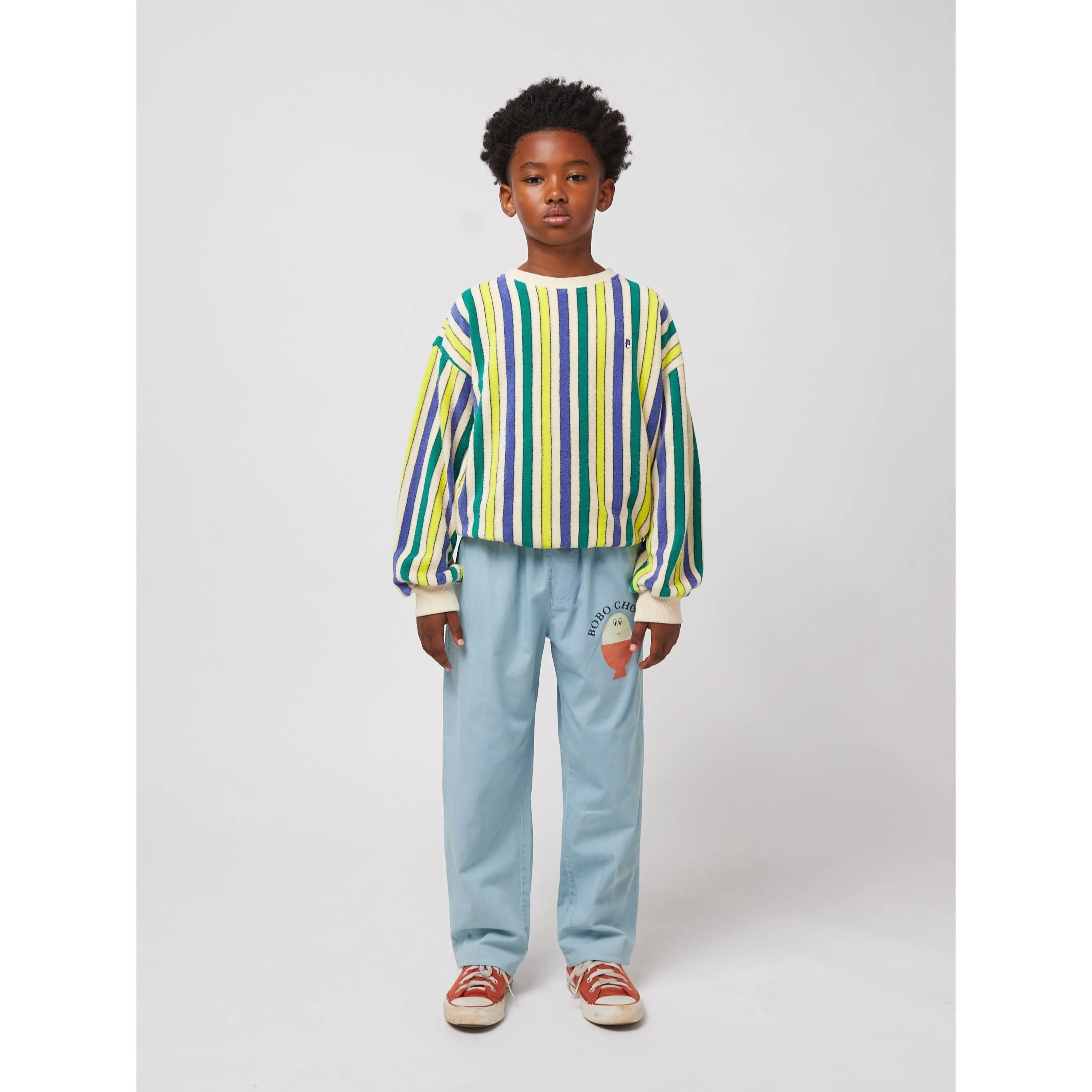 Multicolor Stripes Terry Cloth Sweatshirt
