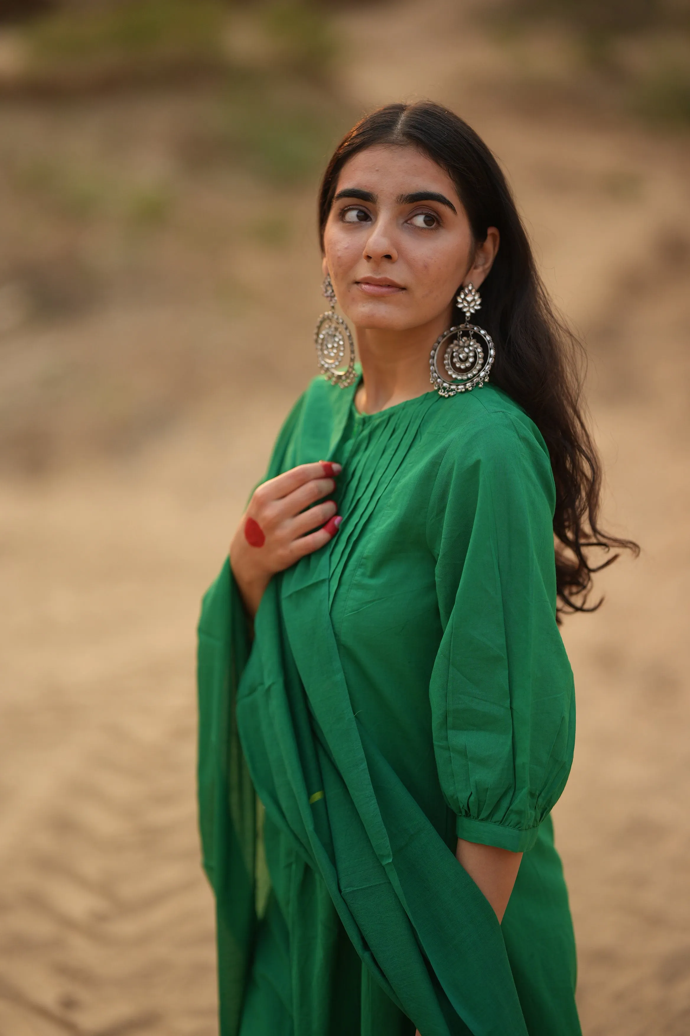 Mystic Green Kurta Set with Dupatta