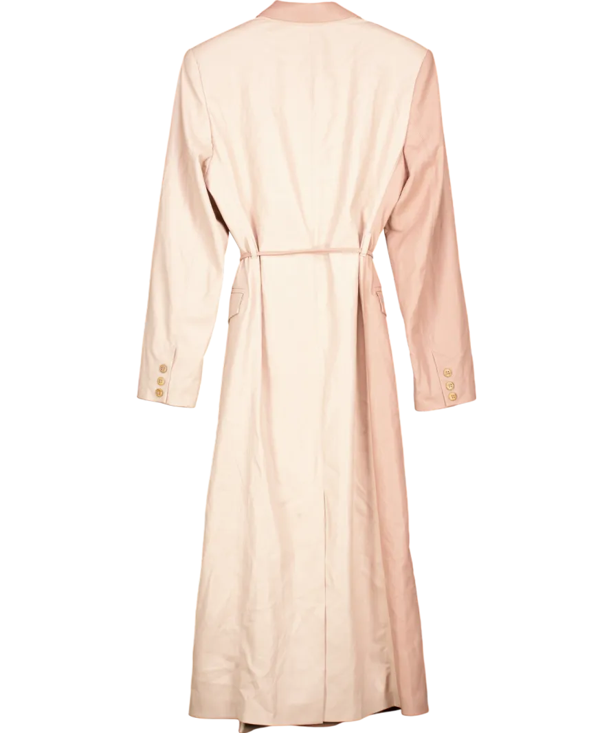 Nanushka Antique Rose Manila Two Tone Vegan Leather Coat UK S